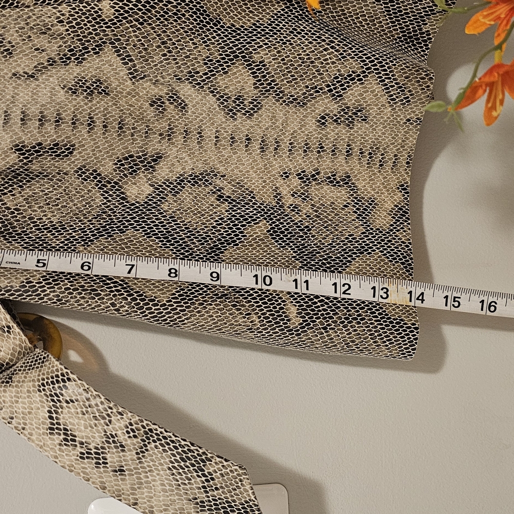 Zara NWOT SKORT Beige & Black Faux Snakeskin Print  Sz S - Picture 9 of 12